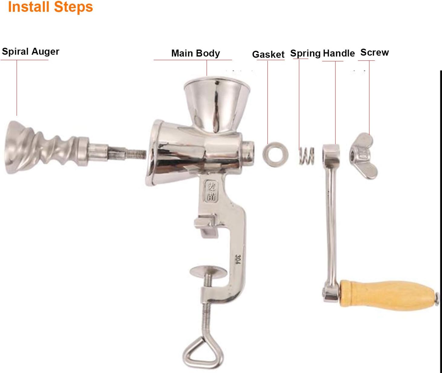 TOPCHANCES Premium Quality Stainless Steel Manual Grinding Miller Corn Flour Mill Machine Coffee Bean Grinder Nut Grinder and Spice Grinder