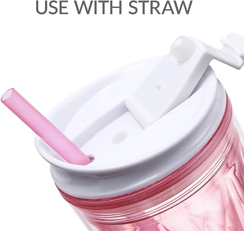 Miniatura 6 de Vaso para batido de cristal con cierre y bloqueo para bebidas frías y calientes Cupture de 22oz Pink rose