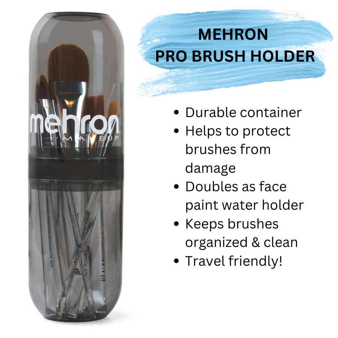 Mehron Makeup Paradise 8 Piece Brush Set Face & Body Paint Brush Kit | 8pc Professional-Grade Brushes Designed for the Flawless Application of Water-Activated Paints. Brush Holder Included. product thumbnail 4