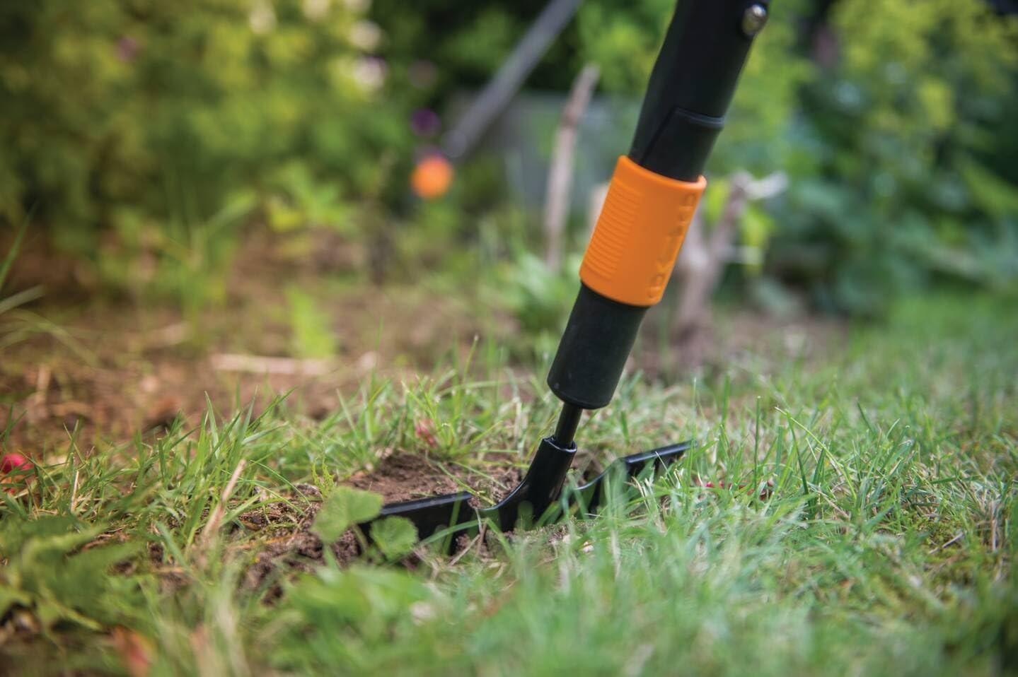 Fiskars Rasenkantenstecher, Werkzeugkopf, Breite: 35 cm, Borstahl, Schwarz/Orange, QuikFit, 1000690