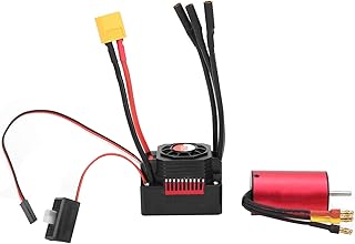 RC Sensorless Brushless Motor, 4Poles 2845 3800KV+45A Waterproof ESC XT60 Adapter 3.5mm Gold-Plated Connector, 3.175mm Output Shaft for 1/10 1/12 RC Car