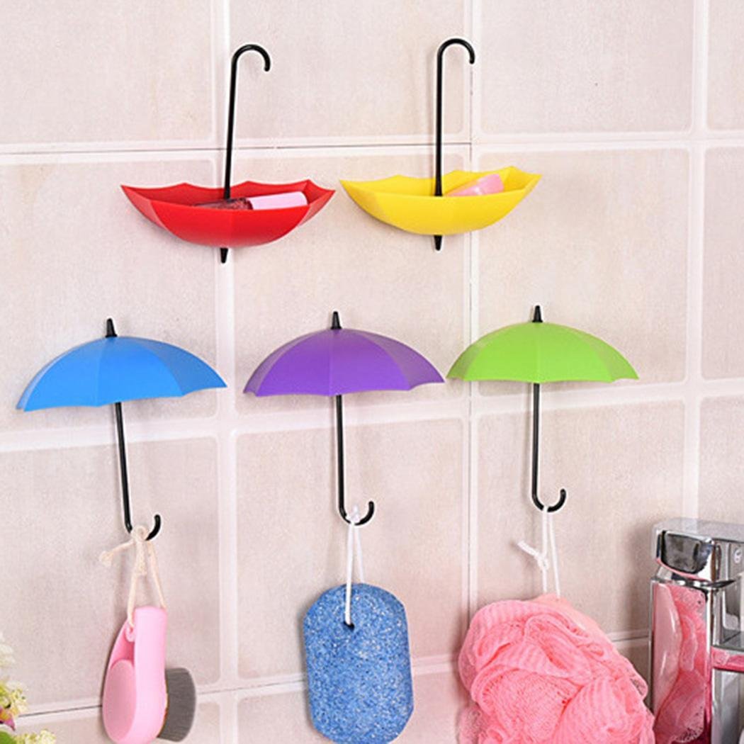 Acecoree Umbrella Wall Hooks Decoration Hanger Key Rack Holder Bathroom Kitchen Organizer Tool Holsters