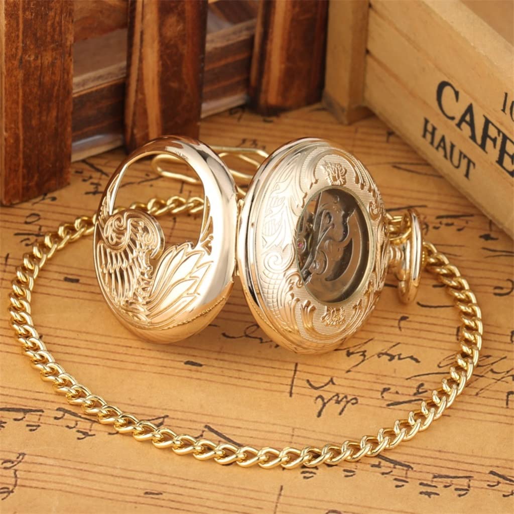 Automatyczny mechaniczny zegarek kieszonkowy Steampunk Samonakręcający się łańcuszek Zegarek kieszonkowy w stylu retro Zegarek kieszonkowy w stylu retro (kolor: A, rozmiar: 4,5 cm) (4,5 cm)