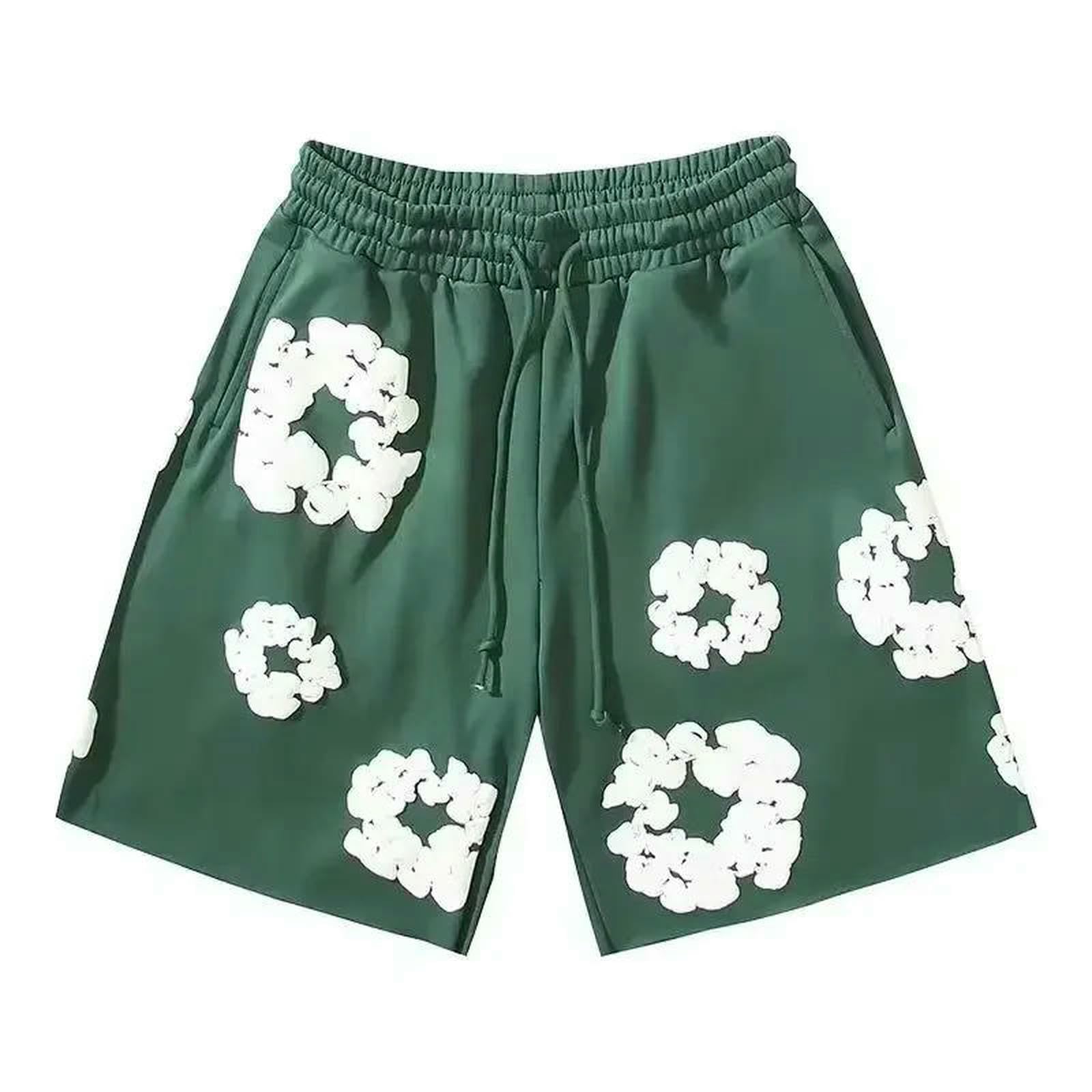 Pantaloncini Nuovi Pantaloni da Spiaggia Estiva Casual Americano Kapok Stampato Short di Fiori Vacanze All'aperto per Uomini Maschi-d12131-s