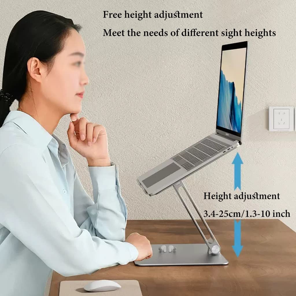Supporto Pieghevole per Laptop, Supporto per Notebook Regolabile, Supporto ergonomico per Computer per scrivania, Supporto per Libri per Letto, Supporto per Laptop portat(Argento)