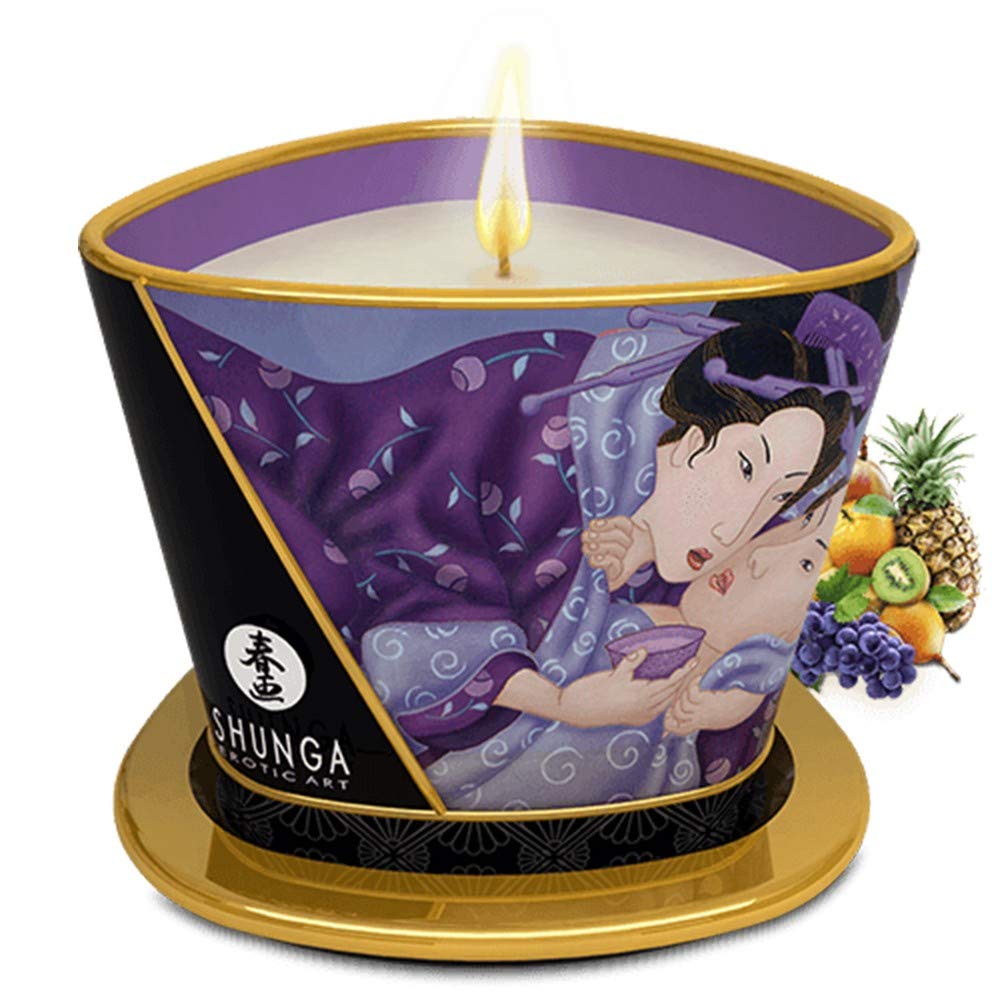 Shunga Caress by Candlelight Massage Candle, Exotic Fruits, 5.7 fl oz (170 ml)