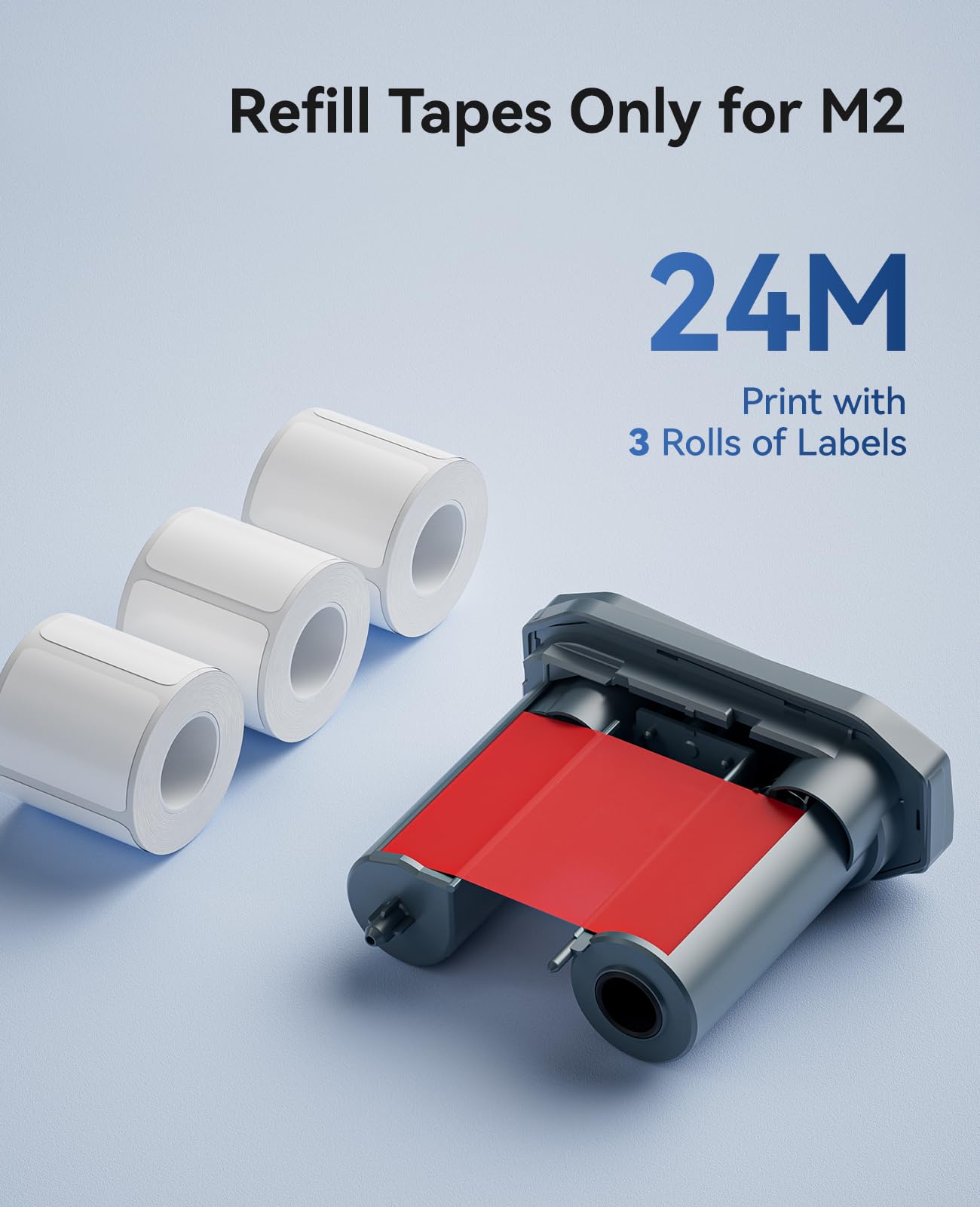 NIIMBOT Labeling Ribbon Only for M2 Thermal Transfer Label Printer (Red-Ribbon)