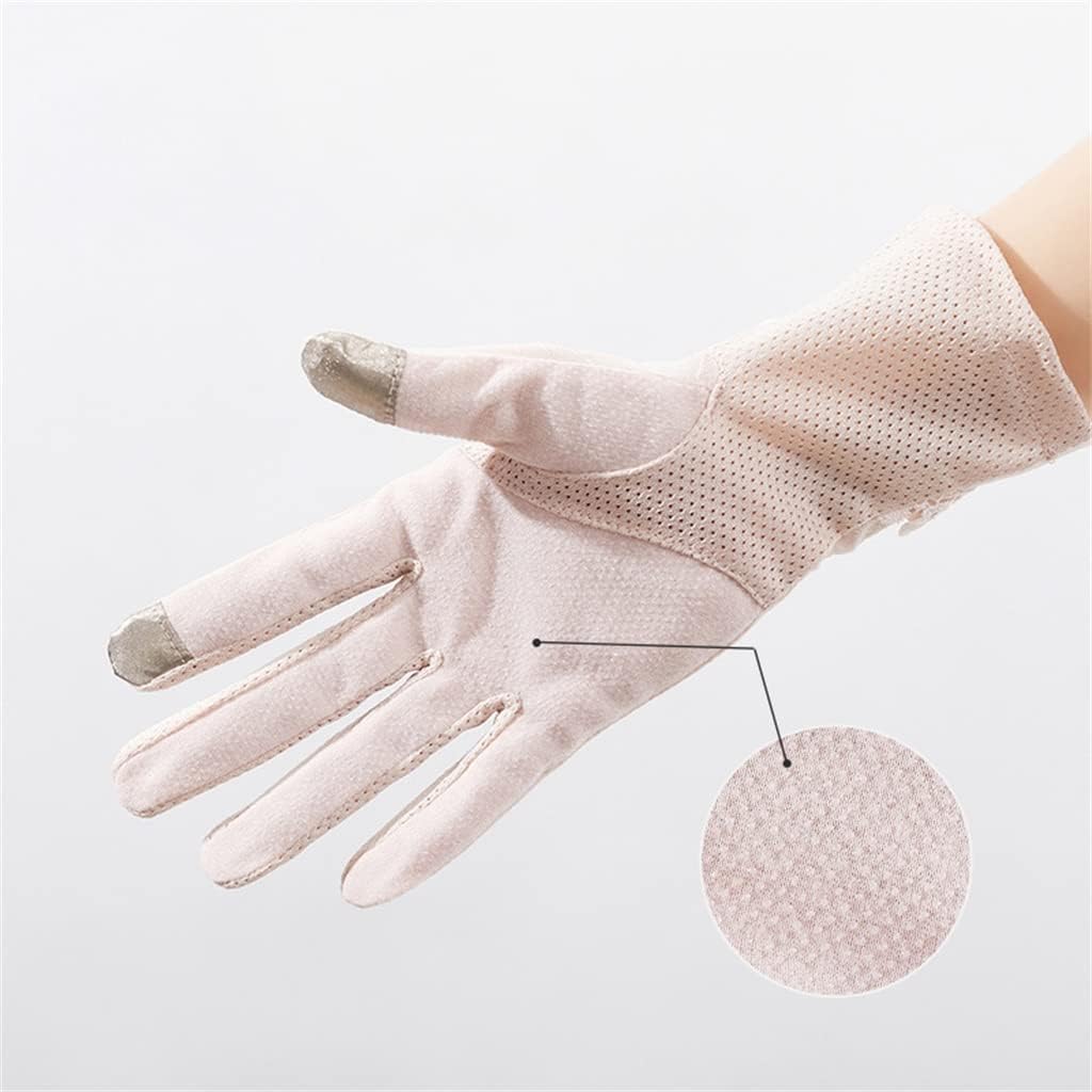 Gloves Women's Riding Ice Silk Touch Screen Lace Loop Elastic Flowers