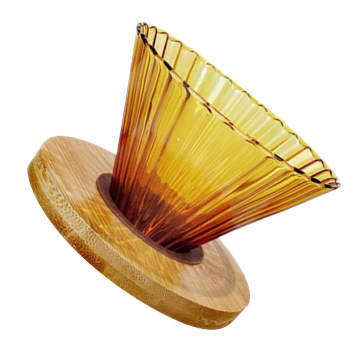 DOITOOL 1set Decorative Borosilicate Coffee Funnel Pour-over Dripper Base Reusable Coffee Filter Accessory for Home Brewing Lightweight Easy to Clean