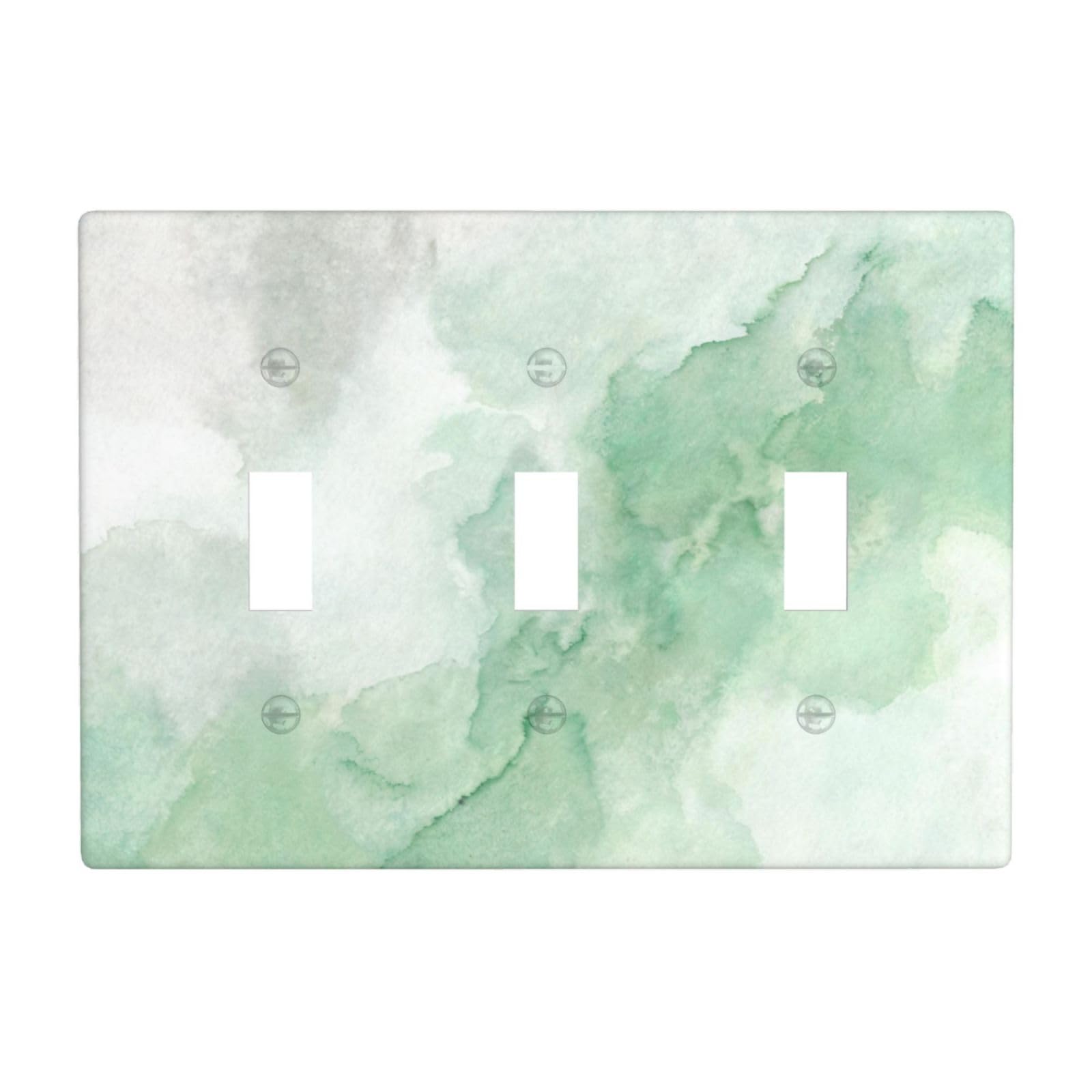 Sage Gray Wash 3 Gang Switch Plate Cover-Unbreakable Polycarbonate Wall Plate, Heat Resistant Toggle Switch Decor for Home