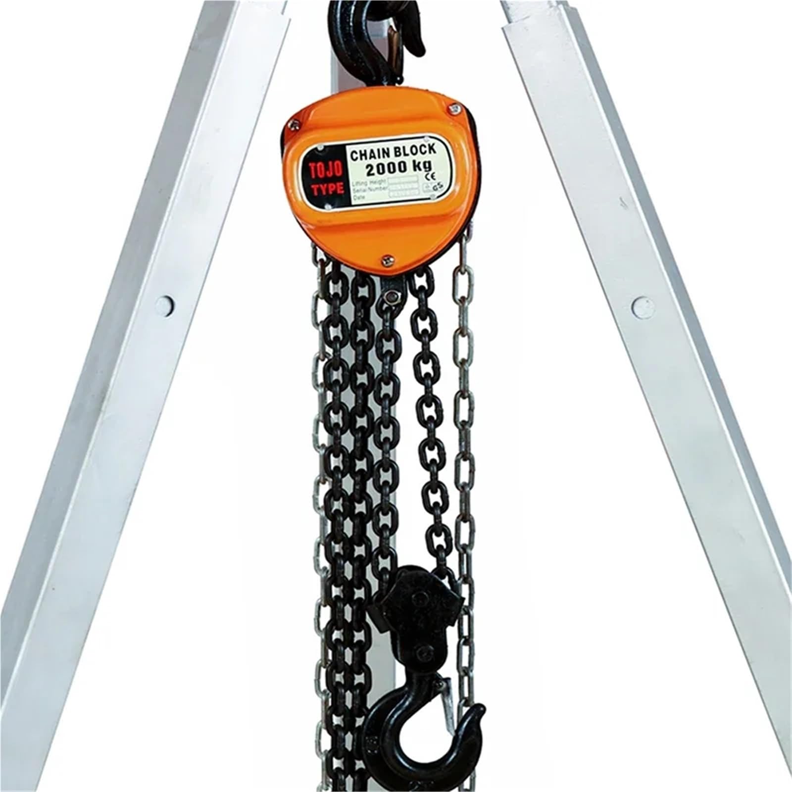 flaschenzug Dreieckiger Kettenzug, 1 Tonne, manuell, umgekehrte Kette, kleiner Kran, 3/6 Meter Hub, tragbarer manueller Hebelblock-Hebevorgang Elektrischer Hebezeug-Stützarm(1t 3M)