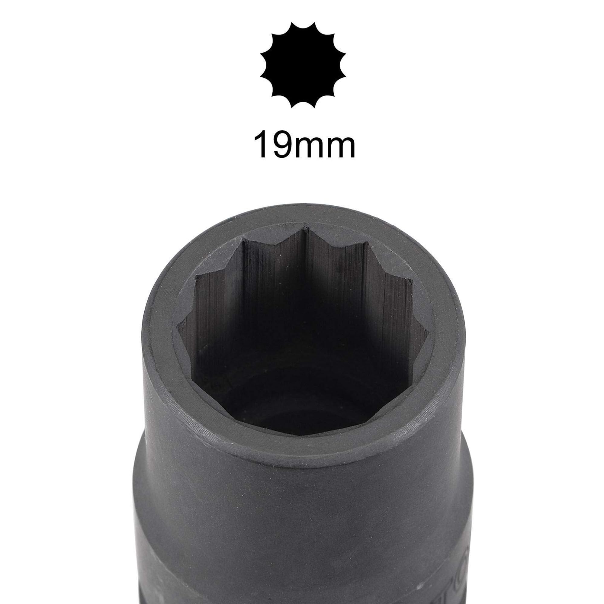 TA-VIGOR 12-Point Deep Impact Socket, 3/4-Inch Drive 19mm Metric Spindle Axle Nut Socket Driver Wrench - Image 3