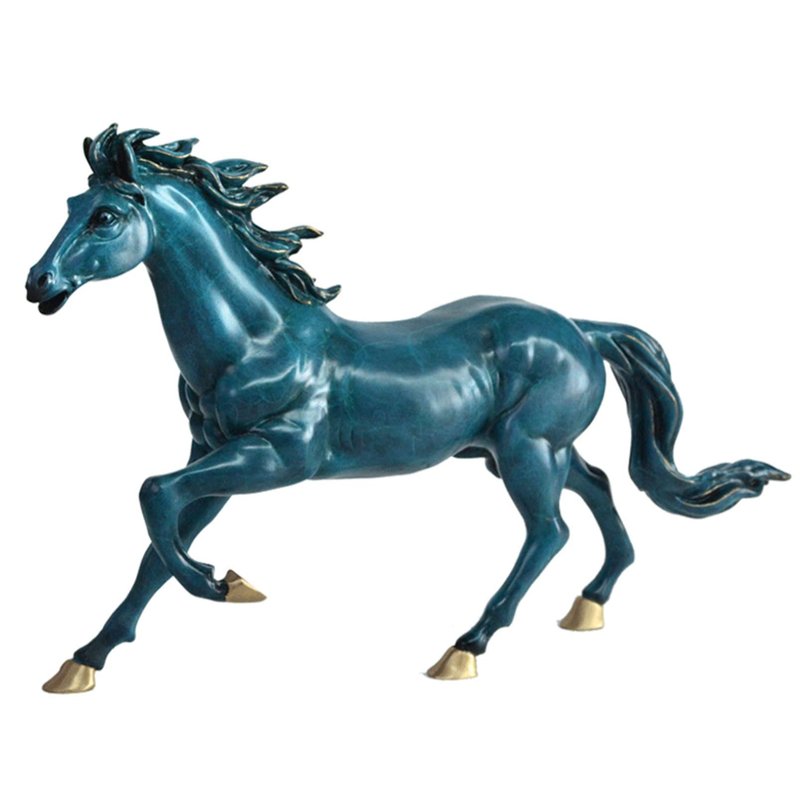 YNIYUJKL Feng Shui Buddha Statue Chinese Feng Shui Horse Lucky Statue Copper Chinese Zodiac Desktop Decoration Wealth Prosperity Statue Best Housewarming Gift 10.6 Inch Height Desktop