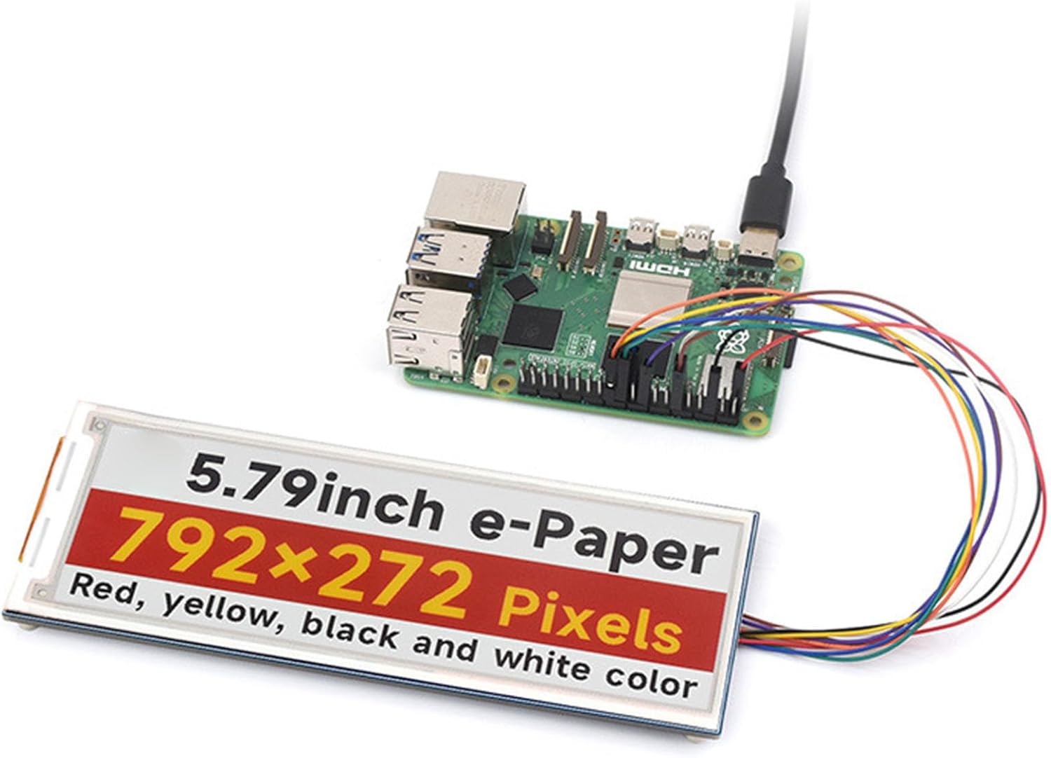 5.79 インチ表示画面 792x272 ピクセル低消費電力広角 高コントラスト電子スクリーン