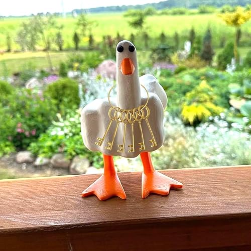 Miniatura 7 de Figura de pato de dedo medio, divertida estatua de dedo medio, decoración del hogar, oficina, escritorio, adornos de pato, regalos novedosos extraños