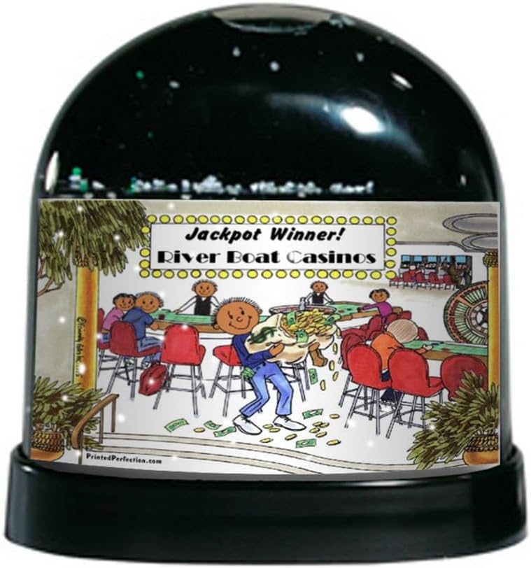 PrintedPerfection.com Personalized Gambler - Male Snow Globe Gift