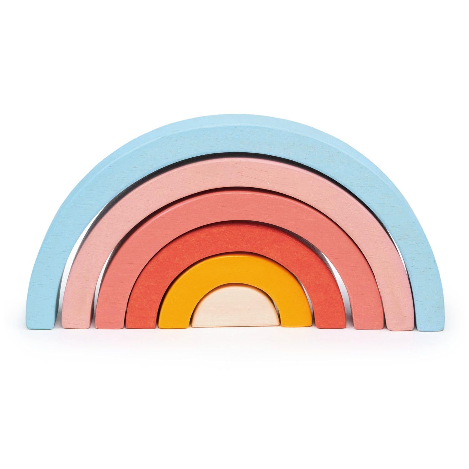 MentariWooden Toy Sunset Rainbow Tunnel - Plastic Free Stacking Blocks For Kids