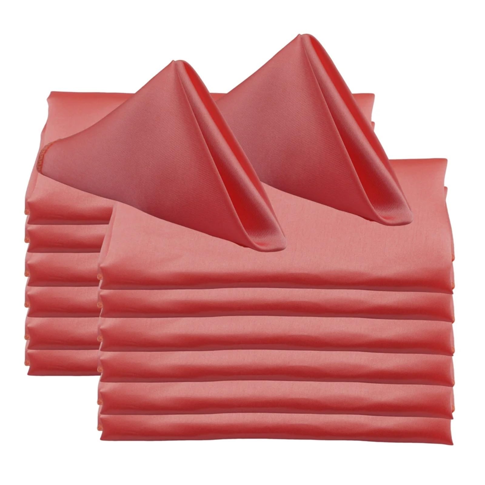 Napoles de Tela de poliéster, Servilletas de Mesa Raso Multicolor 48 cm Cuadradas 60 Piezas(Peach)