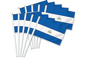 25 PCS Nicaragua Handheld Mini Flag for Decoration