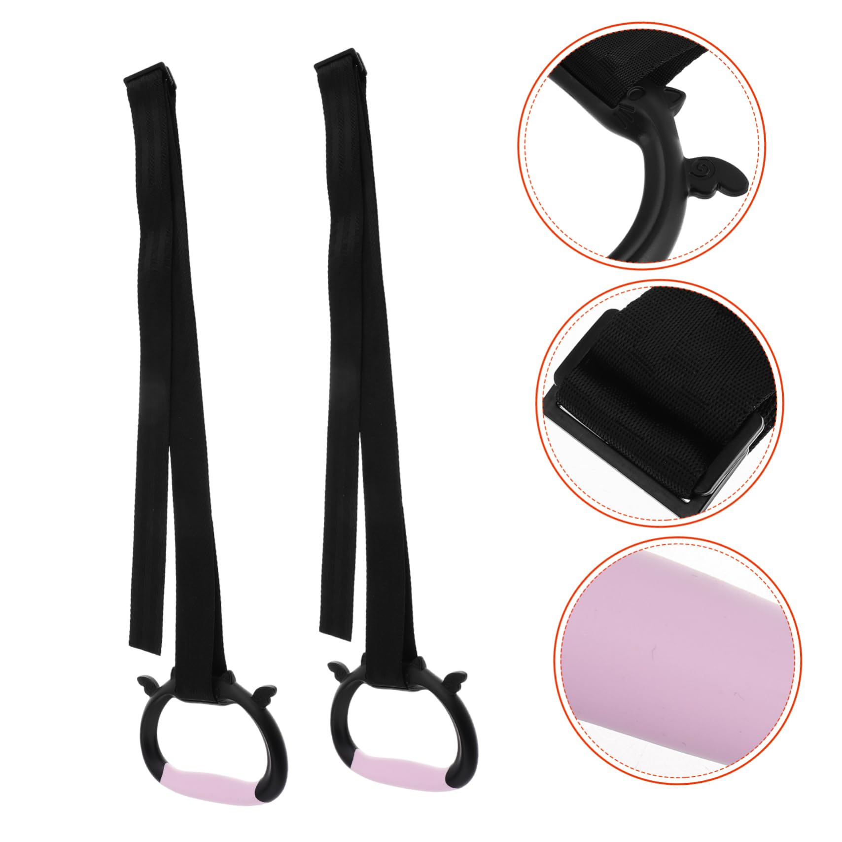 Toyvian Anneaux de Traction Accessoires Fitness Intérieur 2pcs pour Garçon et Filles en PP et Nylon Design Spécifique Garçon et Filles pour Apprentissage Marche et Exercices la Maison