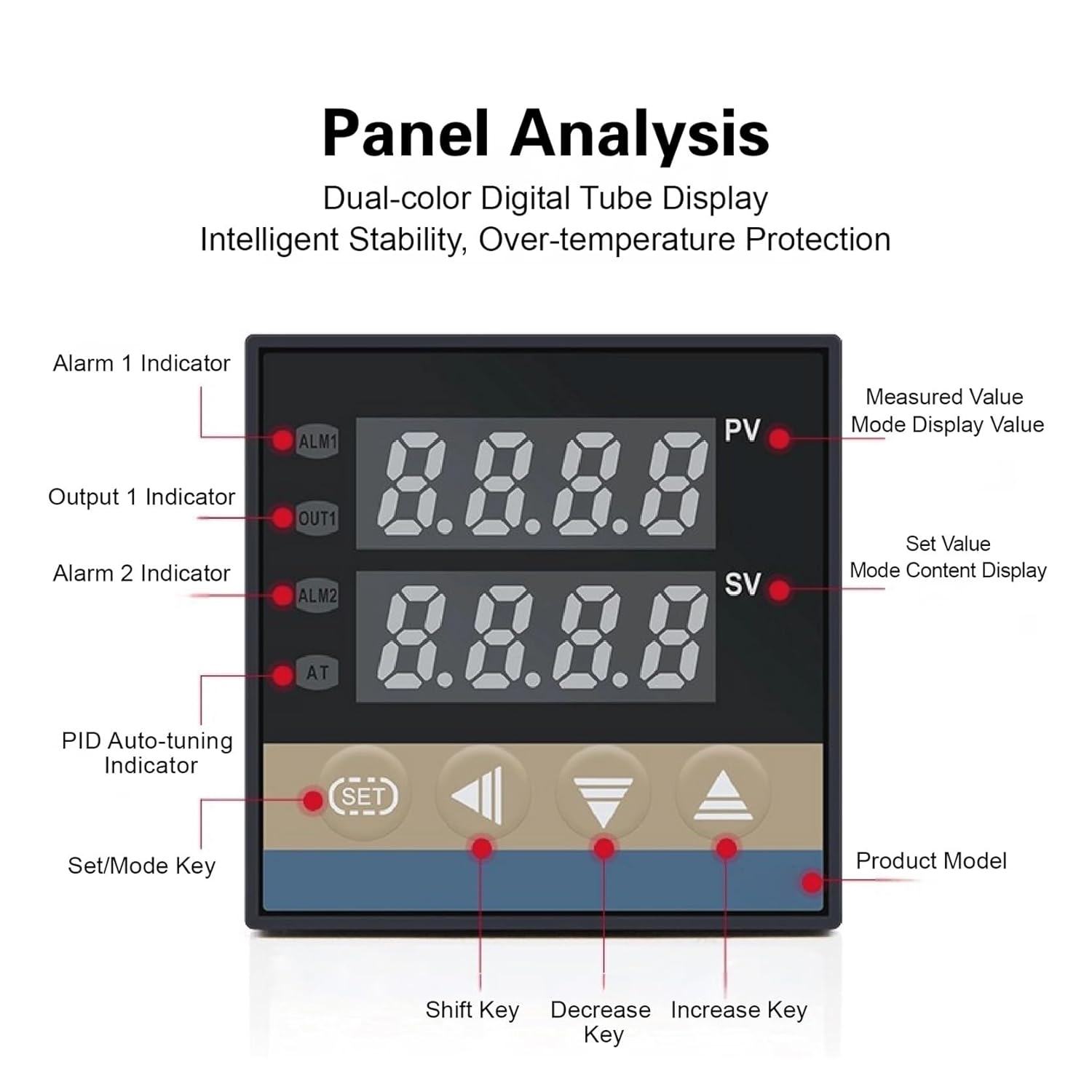 Temperature Controller 4-20mA Universal Input Relay OutputIndustrial Thermostat 48x96mm(C400 MAN-PT)