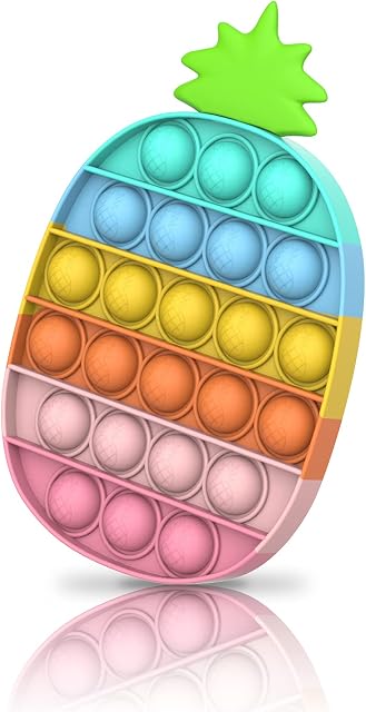 Yefun Pop Bubble Sensory Fidget Toy, Autism Special Needs Stress Reliever Anxiety Relief Toys, Extrusion Bubble Fidget Toys, Kids Toys Poppet Fidget Toy (Rainbow Pineapple)