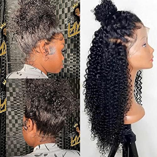 Full Lace Wigs for Black Women Pre Plucked Full Lace Glueless Brazilian Remy Human Hair Wigs with Baby Hair (16 inch, 150% Density Full Lace Wig)