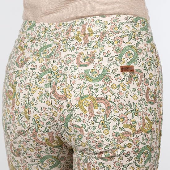 Rock & Roll Denim Button Flare Reversible Floral Jeans Denim 27x324