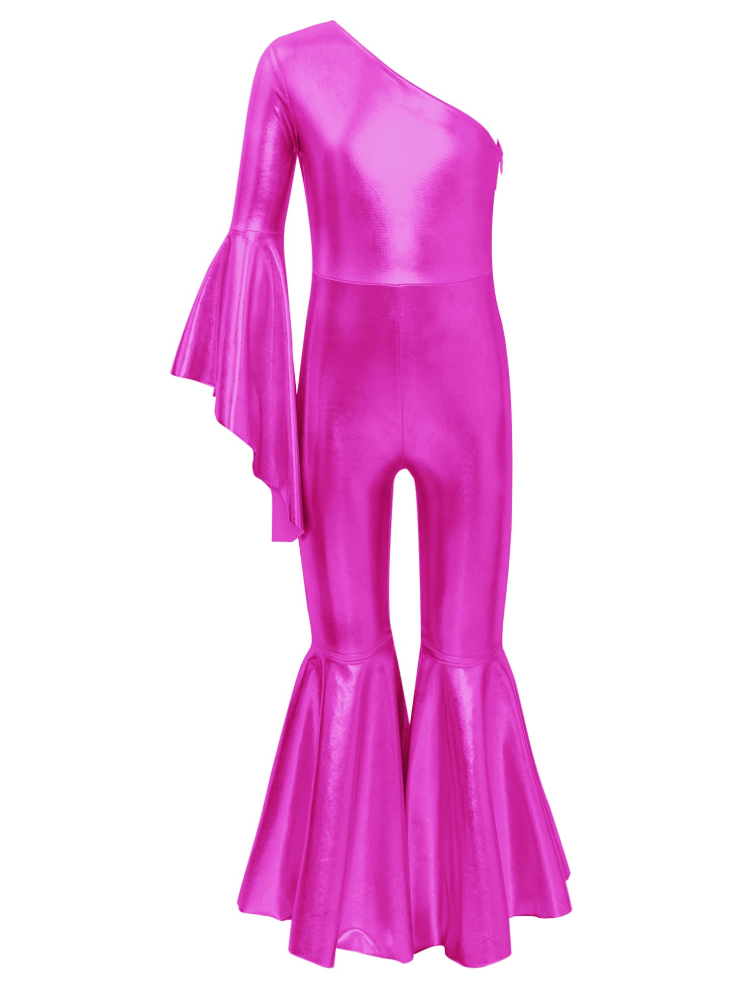 TiaoBug Mono Largo Con Lentejuelas Brillantes Para Niña Maillot De Gimnasia Deportiva Sin Manga Disfraz De Discoteca Hippie De Los Años 70 Y 80 Ropa De Baile