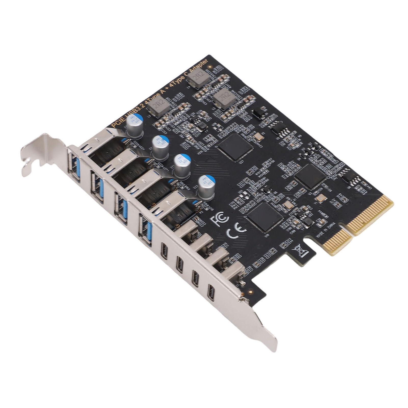 CHICIRIS Scheda di Espansione PCIe USB 3.2 Gen 2 Trasferimento Dati Efficiente A 10 Gbps per Desktop 8 Porte 4x Tipo C 4x Tipo A
