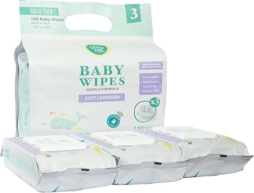 Little Me Toallitas suaves para bebés, toallitas hipoalergénicas con aroma a lavanda, 180 unidades