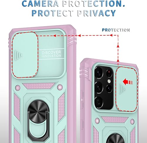 Miniatura 2 de Samsung Galaxy Note 20 Ultra 5G Case with Slide Camera Cover Military Grade Heavy Duty Shockproof Three-Layer Case with 360 Ring Stand for Galaxy