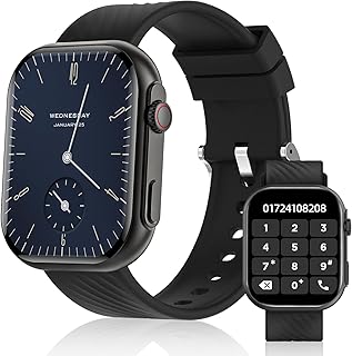 HOLALEI Smart Watch Men Women(Answer/Make Calls), 2.01’’ Fitness Watch with 100+ Sports SpO2 Heart Rate Sleep Monitor Blood Oxygen Waterproof Activity Trackers Sport Watch for iOS Android