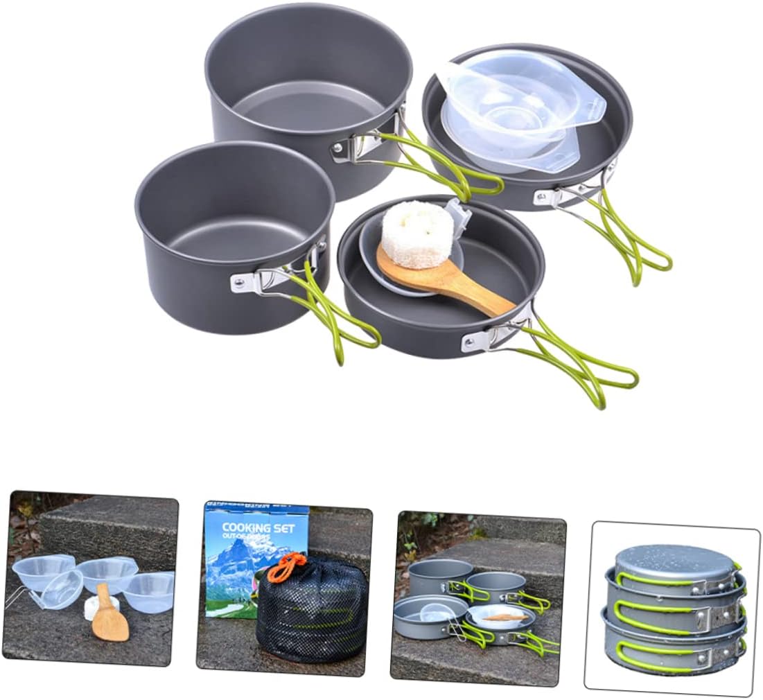 Generic Portable Cooking Kits for Outdoor Use Skillet Camping Kitchenware Set Kettle Pot Pan