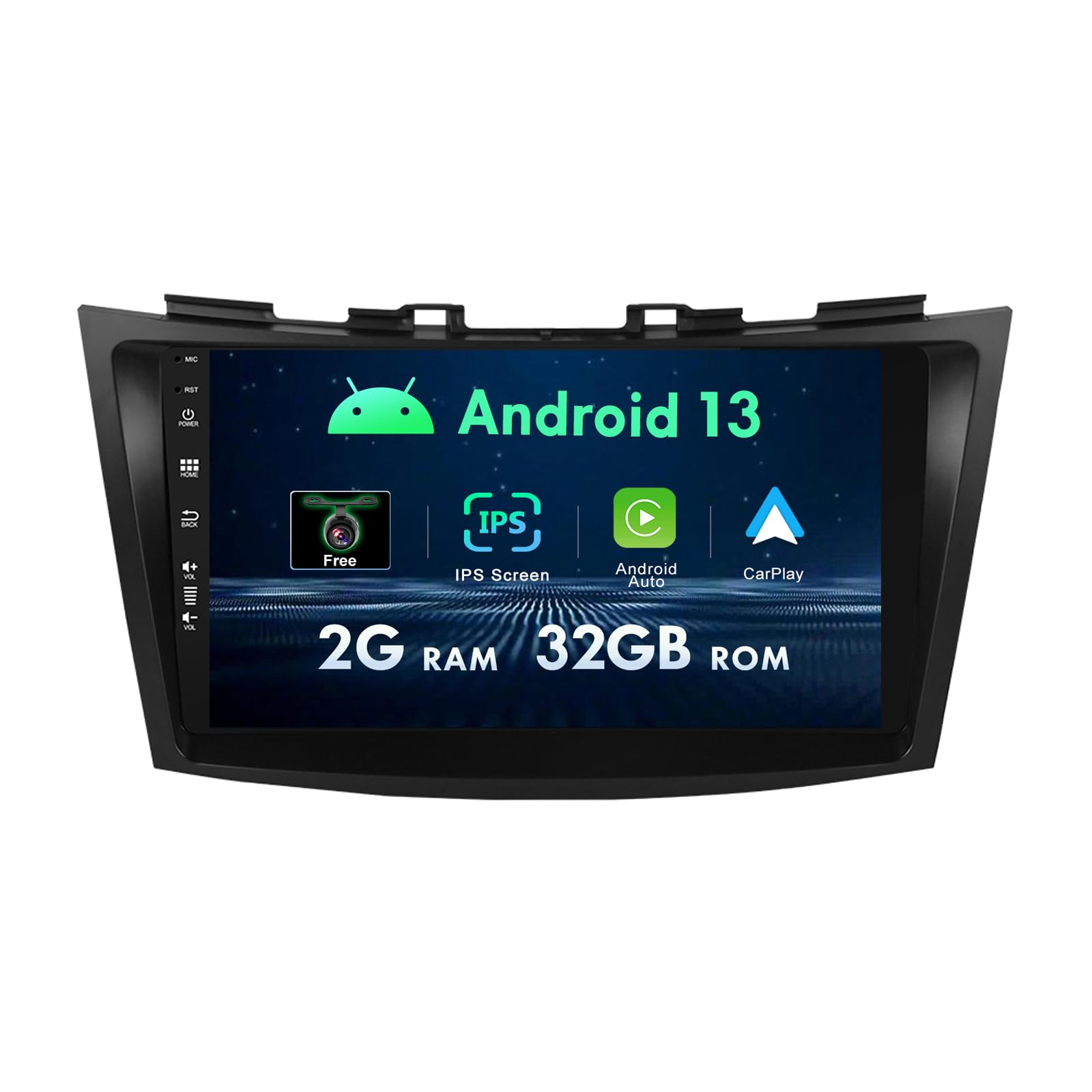 MISONDA 9" IPS Android Double Din Car Stereo Head unit Fit For Suzuki Swift 2011-2017 GPS Navigation Free Backup Camera |Support DAB WIFI BT5.0 SWC Carplay |2G+32G |