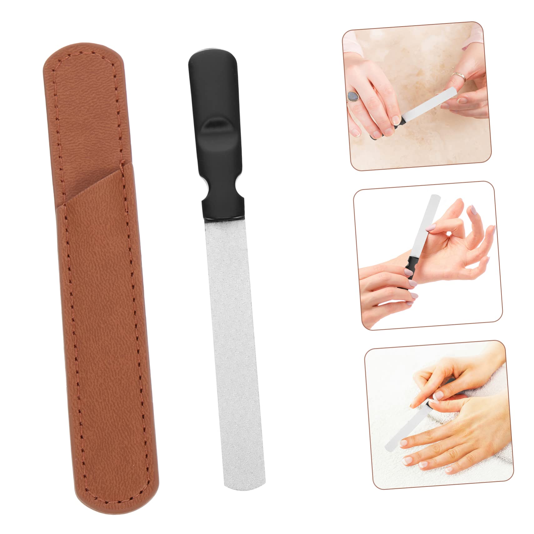 Healeved 5pezzi Unghie Inossidabile Strumento Professionale Per Lucidatura e Modellatura Unghie Doppia Faccia Facile Da Trasportare Per Manicure Art