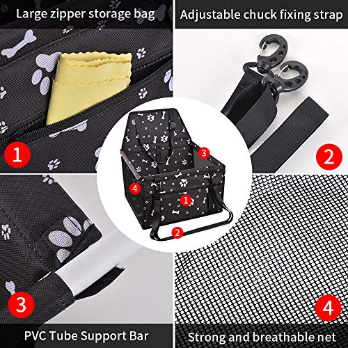 Swihelp Dog Car Seat Travel Carrier Doggie Booster Cage, Oxford Breathable Folding Soft Washable Travel Bags For Cats Or Other Small #TOP4