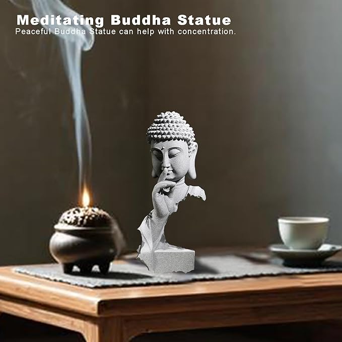 Estatua de Buda de Piedra para Decoración Zen miniatura 3