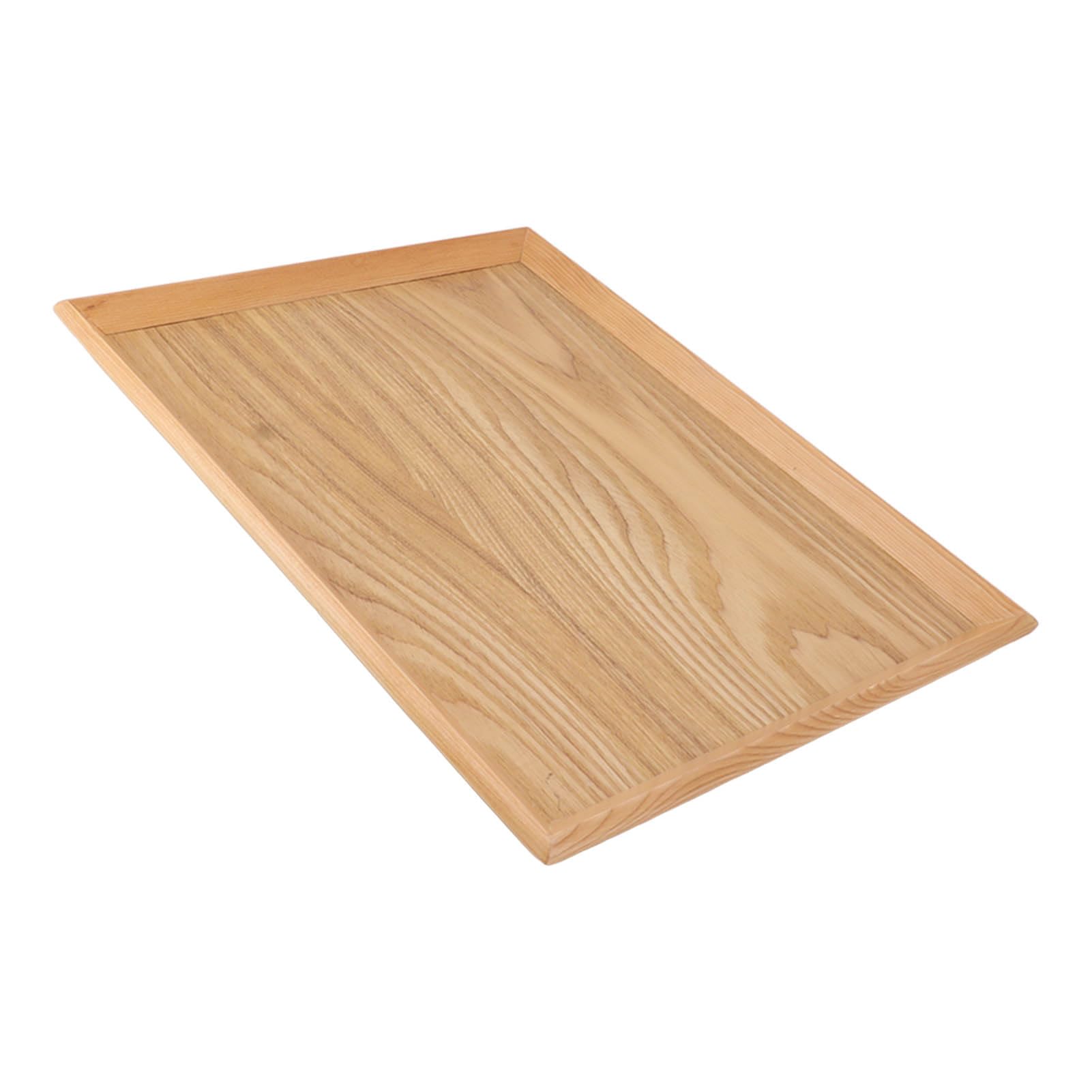 Vassoio rettangolare in legno Vassoio da portata multifunzionale spesso e durevole per cibo Pizza Raccolta di frutta Picnic all'aperto domestica Ufficio Legno composito 21,2 once (40*30,5 cm)