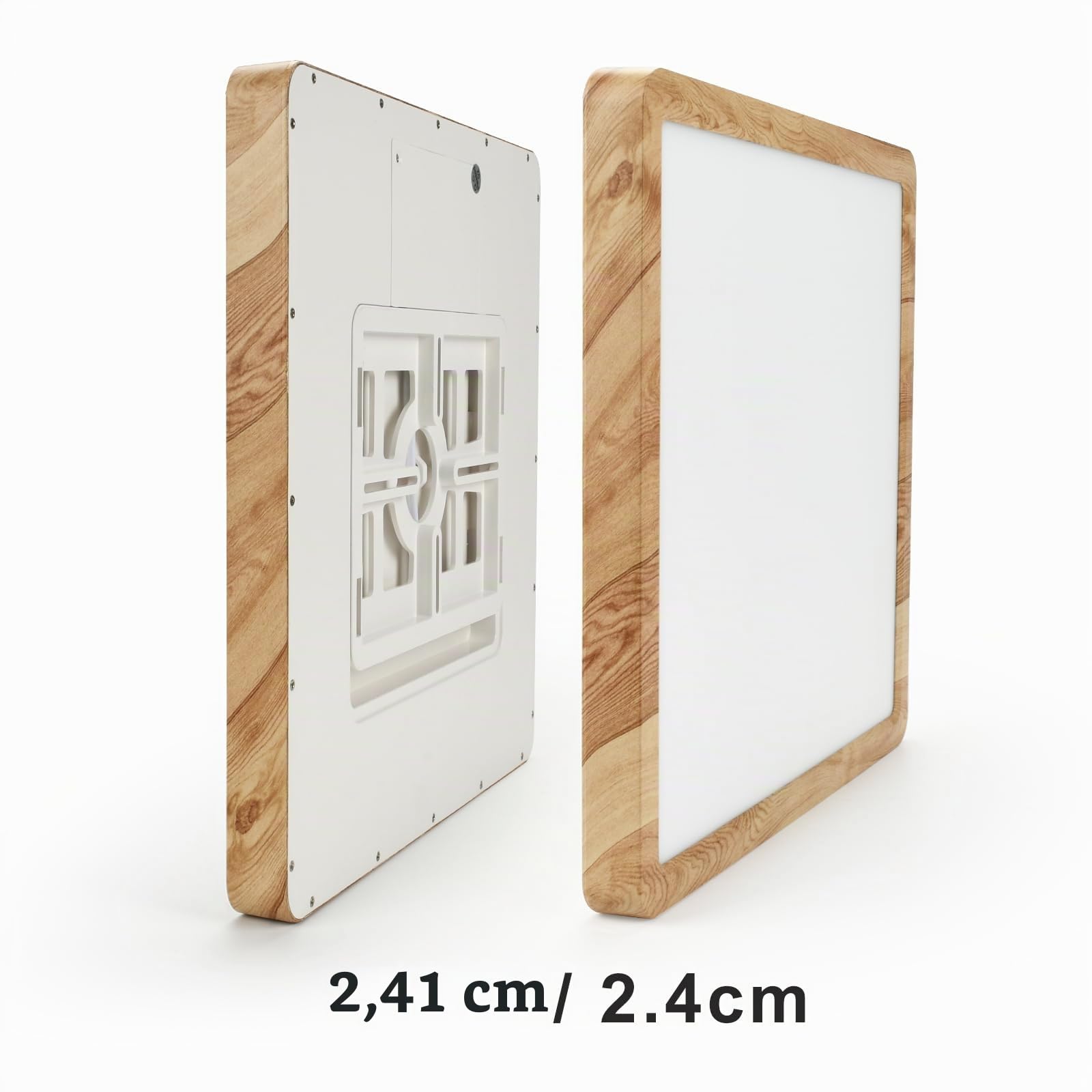 LVL Lámpara Techo LED, 24W 30cm Grano de Madera Plana Cuadrado Plafon LED Techo Modernos para Baño, Salon, Dormitorio, Cocina, Oficina, Balcón (24W)
