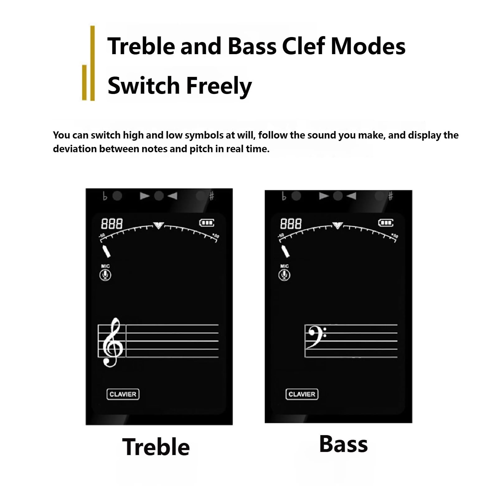 Sintonizzatore musicale portatile Metronomo ricaricabile con suono seguente e schermatura per più strumenti Facile da usare Metronomo Accordatore digitale