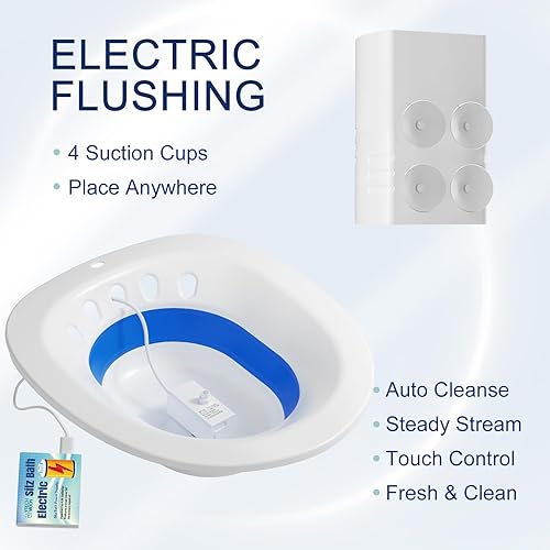 Miniatura 7 de Baño de Asiento Eléctrico para Inodoro, para Hemorroides y Cuidado Posparto - Asiento de Vapor Yoni - Remojo Perineal, Plegable, Asiento Amplio,