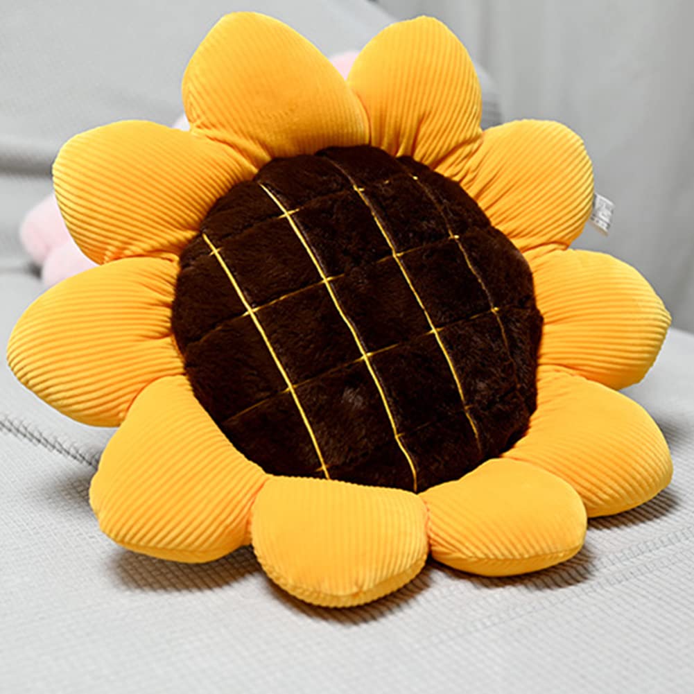 BYNYXI Sonnenblumenkissen, 68cm Bodenkissen für Kinder Sofa Stuhlkissen Sonnen Kissen Blumenform Rund Blumenkissen Baby Dekokissen für Kinderzimmer Sitzkissen Weiche Plüschkissen,38cm/48cm/68cm
