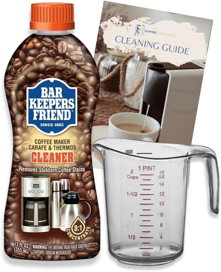 Bar Keepers Friend Coffee Maker Cleaner Bundle with 1 Pint