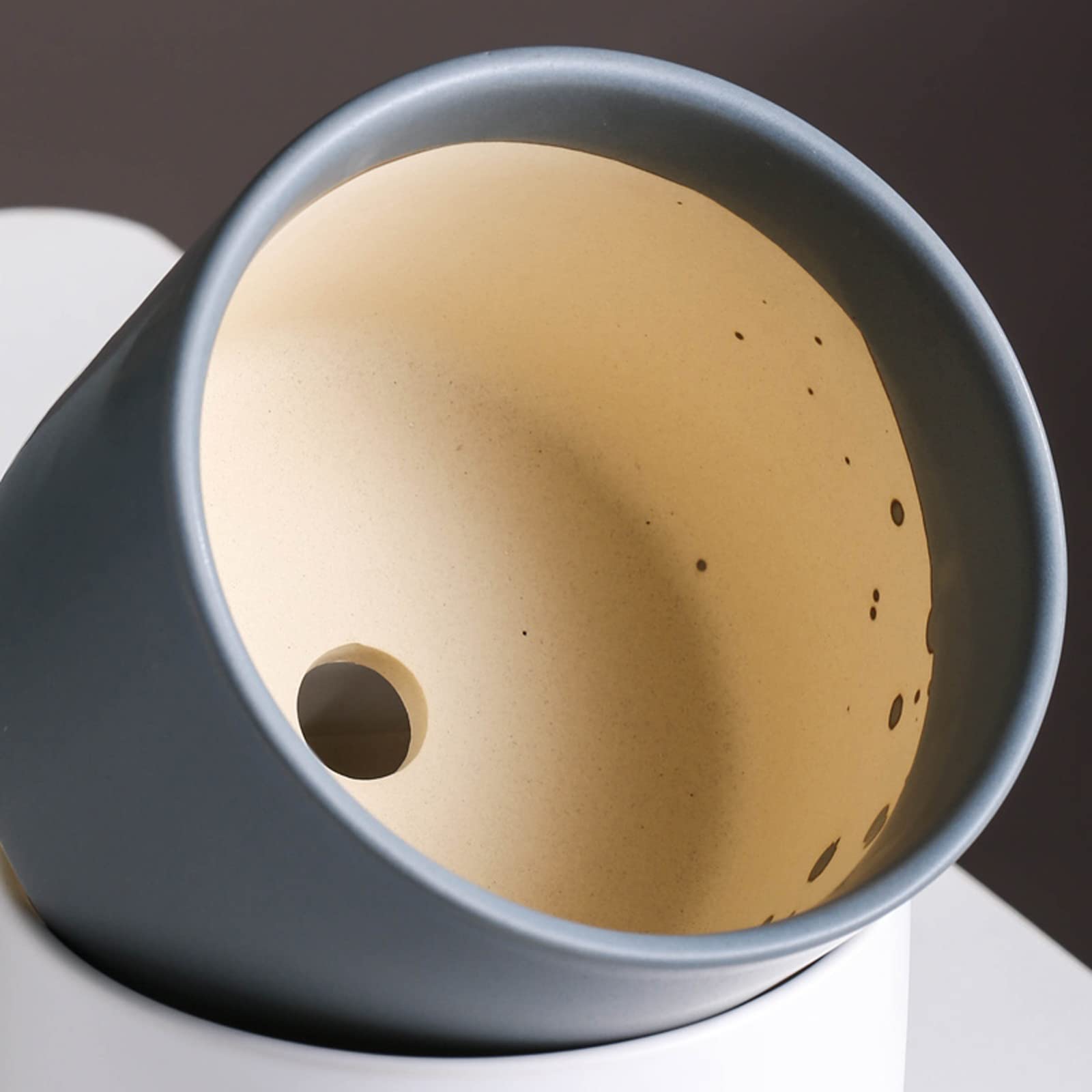 Vasi da Giardino 4.9/5.9/7 "Vaso per Piante - Cilindro Fioriere per Fiori in Ceramica Contenitori Moderni per Piante grasse con Foro di Scarico per Decorazioni per l'home Office