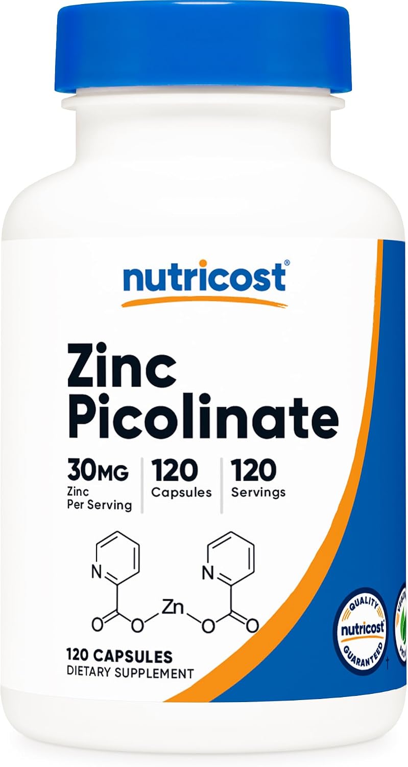 Nutricost Zinc Picolinate 30mg, 120 Capsules - Gluten Free and Non-GMO