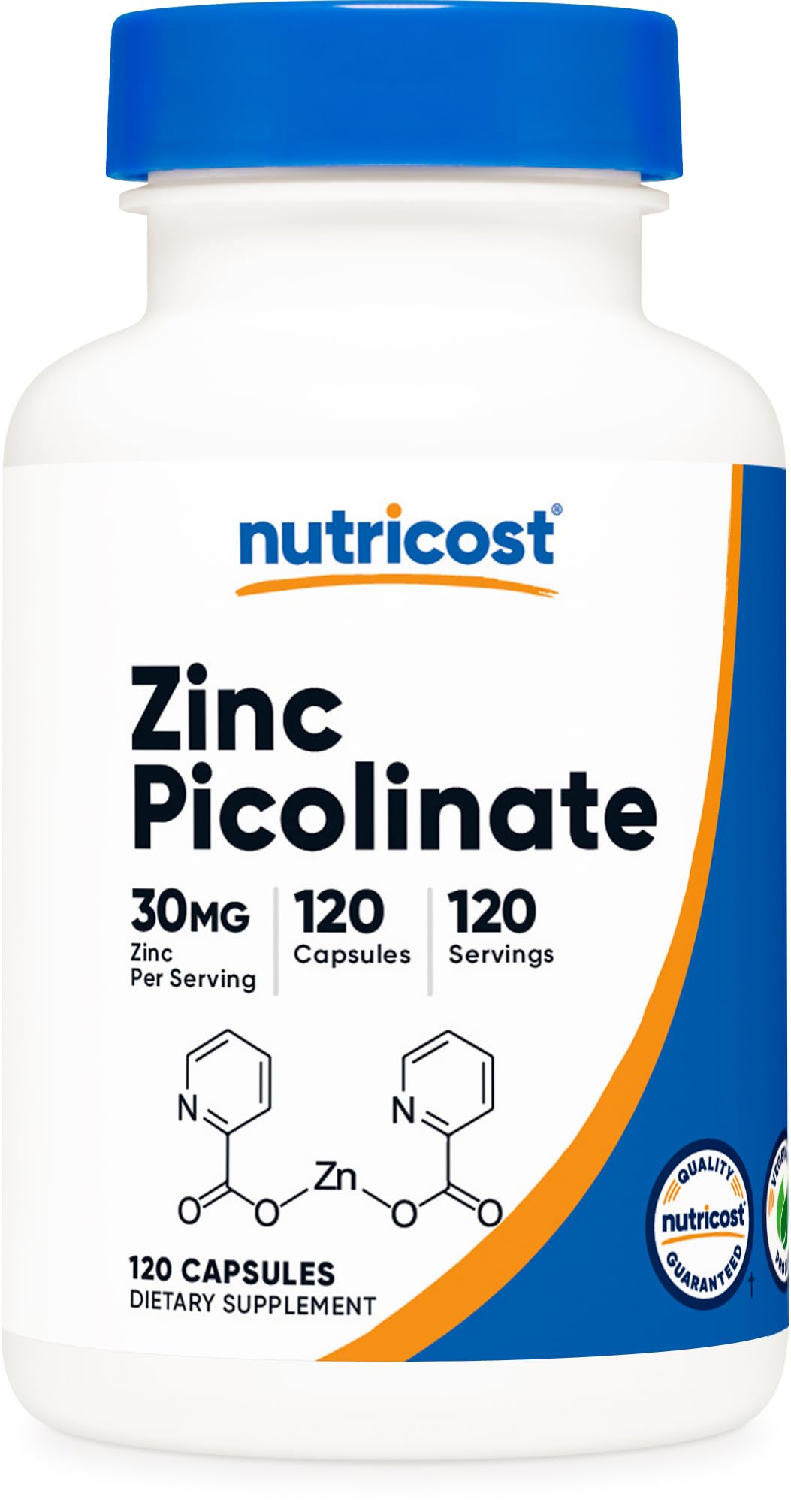 Nutricost Zinc Picolinate 30mg, 120 Capsules - Gluten Free and Non-GMO