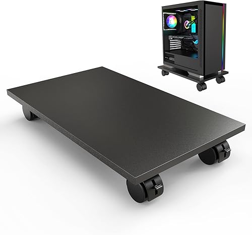 WEGASTU Soporte para CPU, soporte de torre de computadora, soporte móvil para CPU con 4 ruedas giratorias para PC, impresora, la mayoría de torres