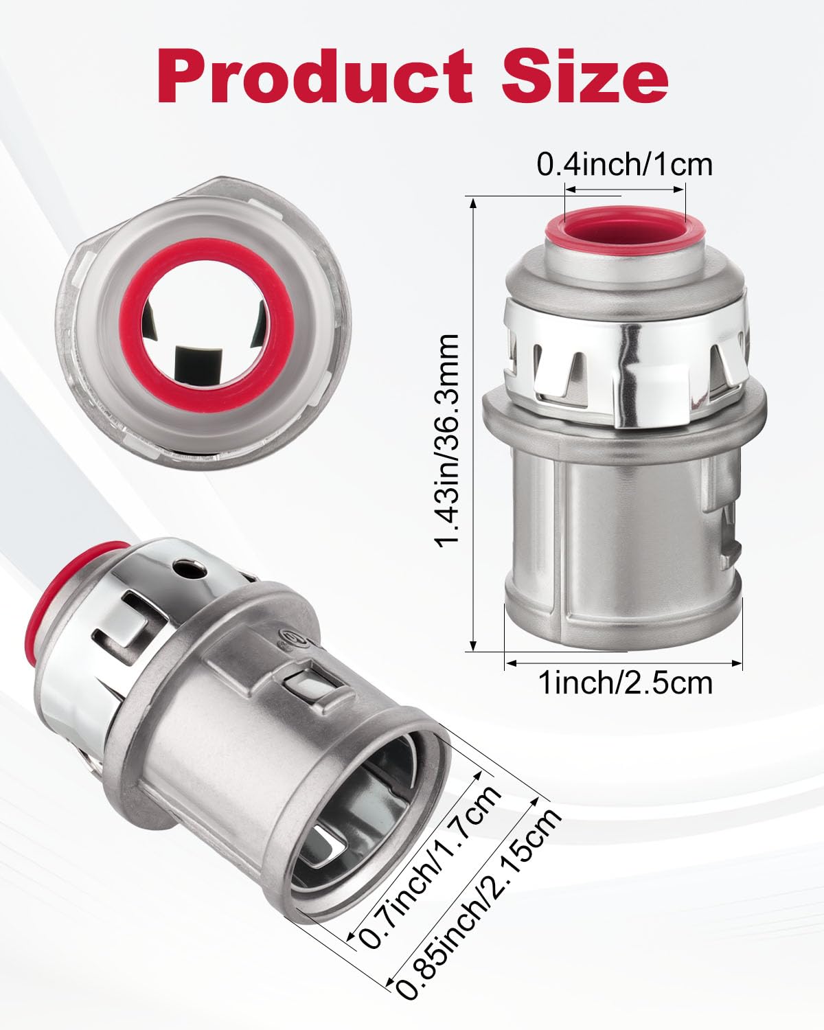 35 connettori per cavi rivestiti in metallo, connettori a scatto da 3/8", connettori elettrici in zinco per cavi in acciaio e alluminio