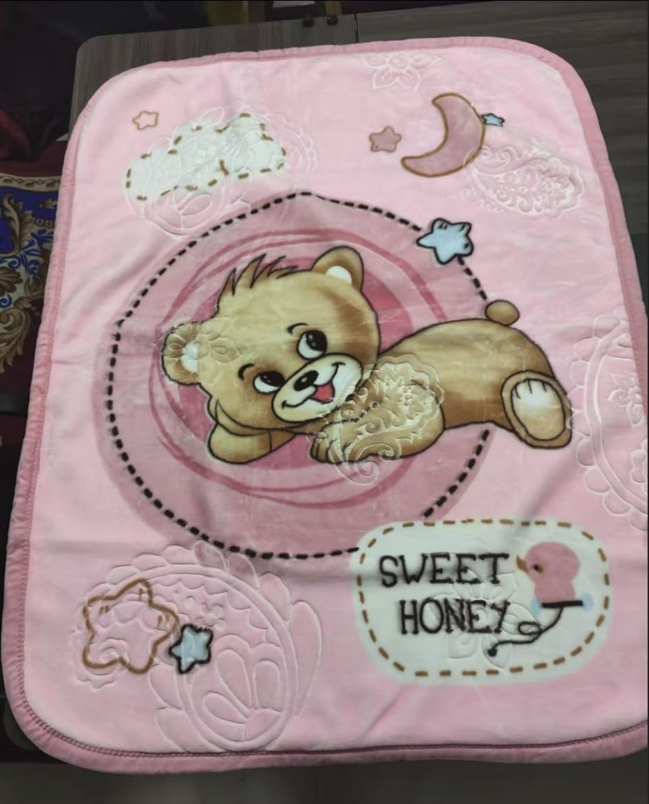 Luxury Product 2ply Soft Mink Baby Cot/Pram Warm Fleece Blanket Toddler Boys & Girls 100x140CM Reversible (Pink1) — image 1